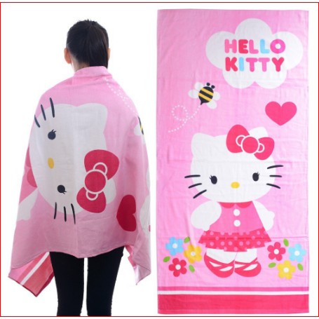 Hello Kitty Tuala Meresap Basah 70 cm x 140 cm CARTOON BATH TOWEL Shopee Malaysia