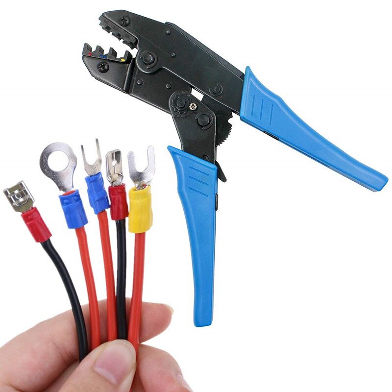 Electrical wire stripping and store terminal crimping pliers