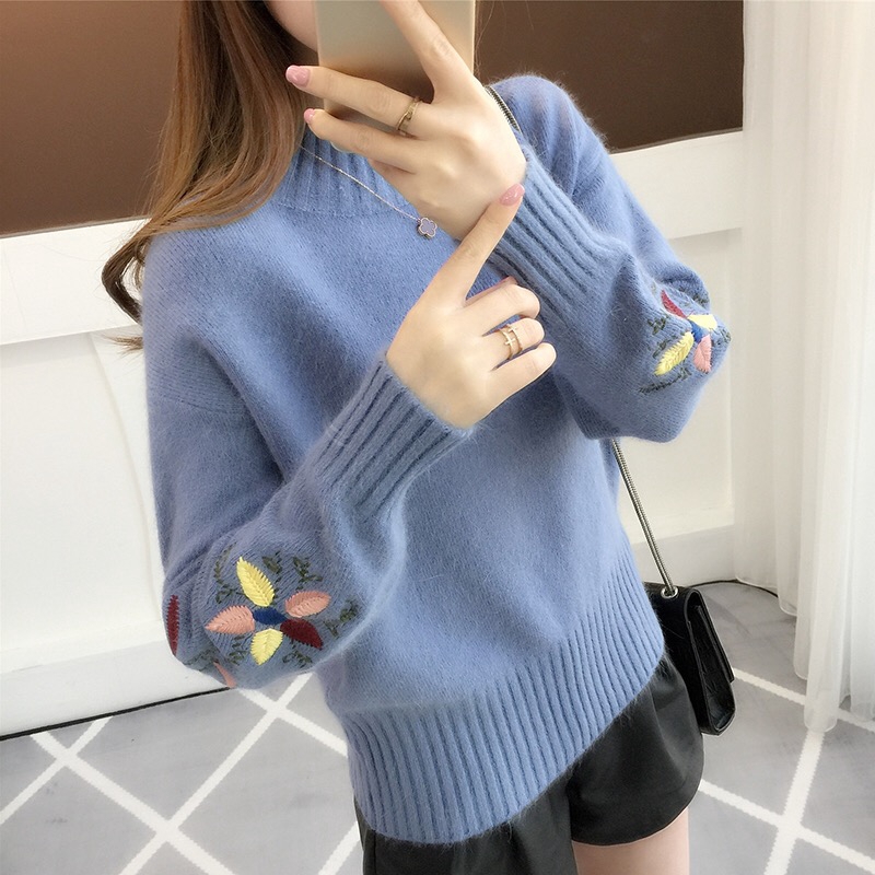 Yellow Blue White Fashion Korean Loose Women Knitting Sweater Outerwear Sweaters Import Shopee Malaysia