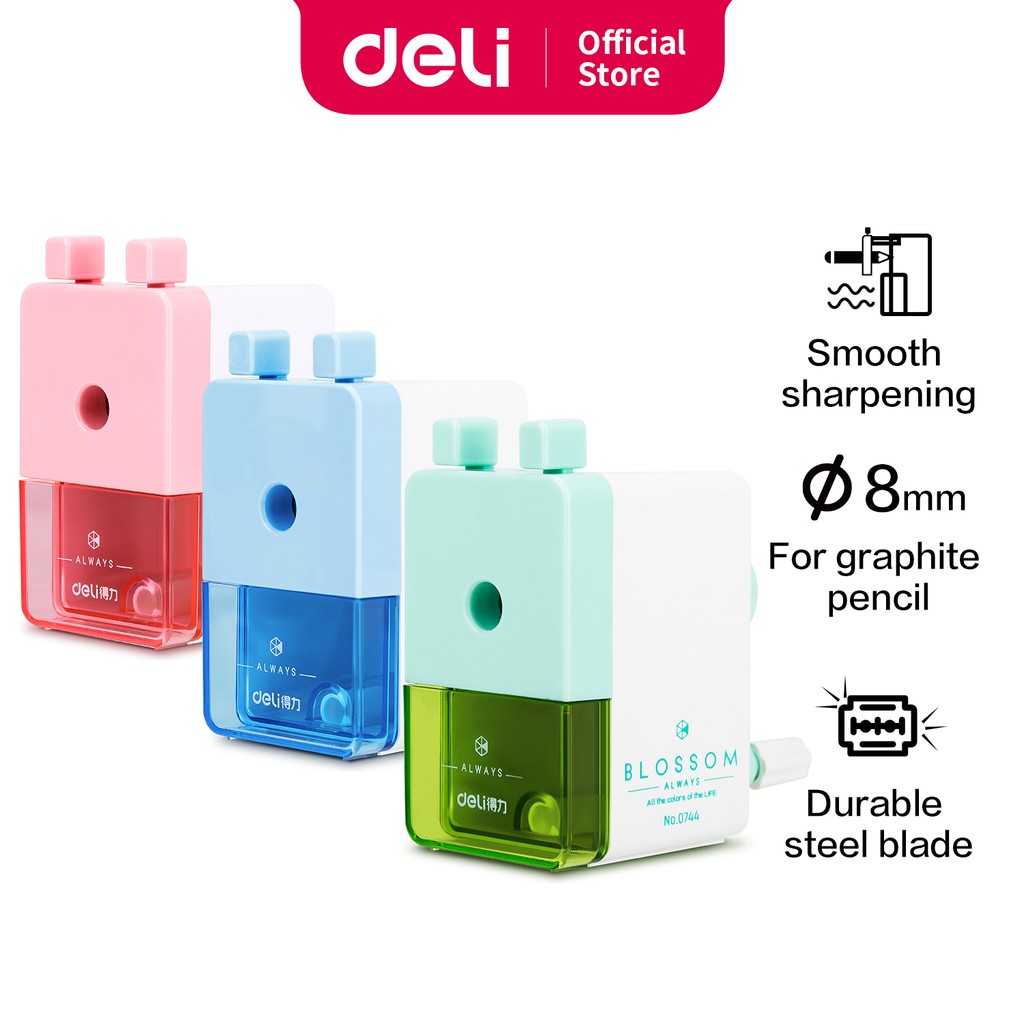 Deli Sharpener 0744 School Rotary Sharpener Durable Steel Blade For ...