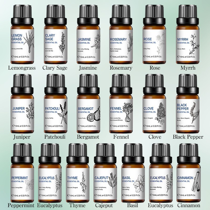 【Limited】37 Flavor Combo Set HiQiLi 10ML Essential Oil Natural Plant ...