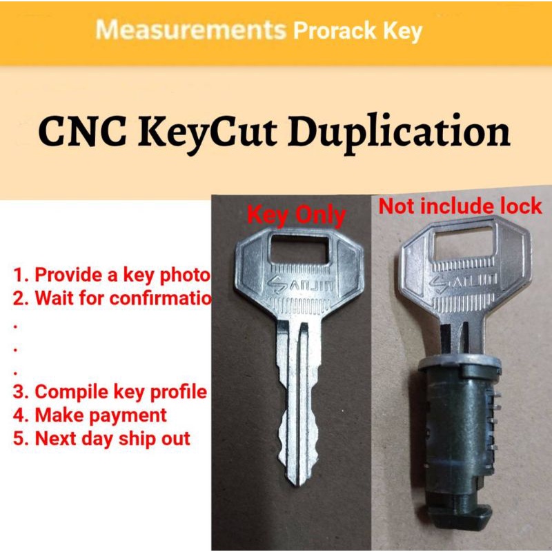 Prorack key sales