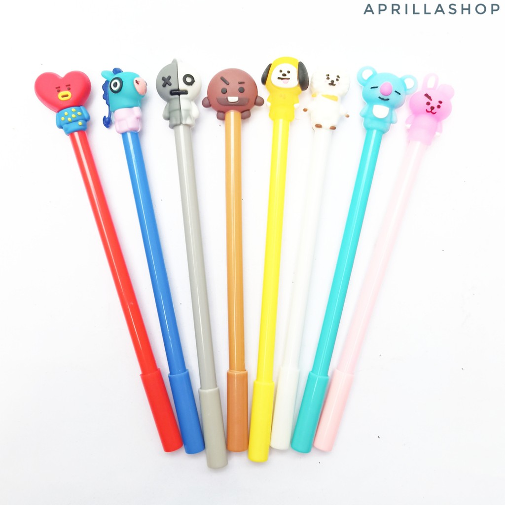 Bts/bt21 Character Gel Pen (Dozen/12 Pens) | Shopee Malaysia