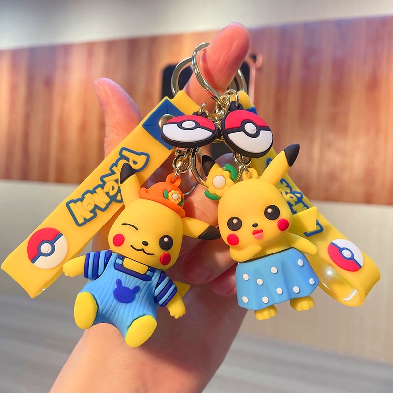 pikachu girl pikachu boy keychain high quality pokemon design key ring ...