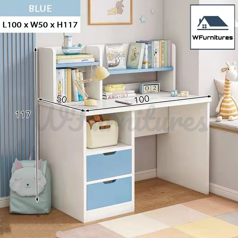 Classic Home Study Table Writing Table With Multi Compartments (L100cm ...