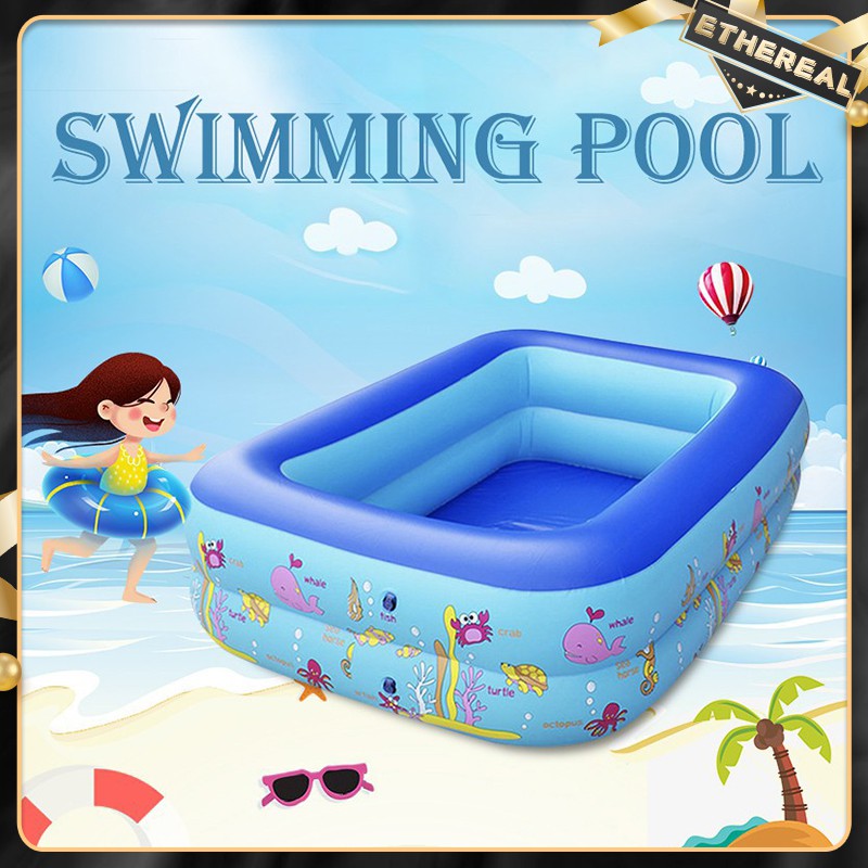 Random Pattern Inflatable Swimming Pool Kids Pool Baby Pool Kolam Mandi ...