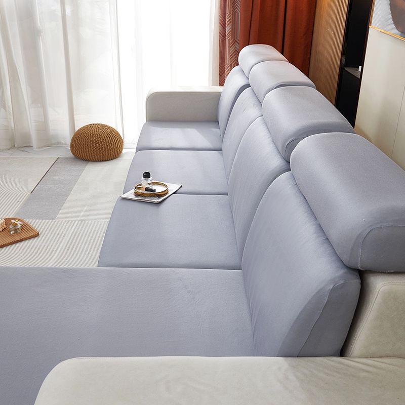 Solid Color Stretch Sarung Sofa Seat Cushion Cover 1/2/3/4 Seater L ...