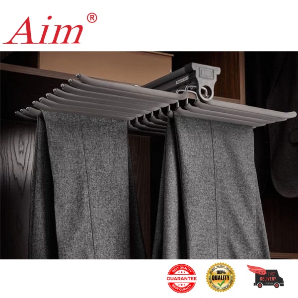 AIM-(Ready Stock)Wardrobe Cabinet Pull Out Pants Rack Soft Close Built ...