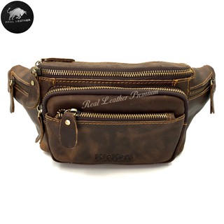 Jeep Rush Rider Genuine Leather Waist Bag Travel Casual Pouch Bag