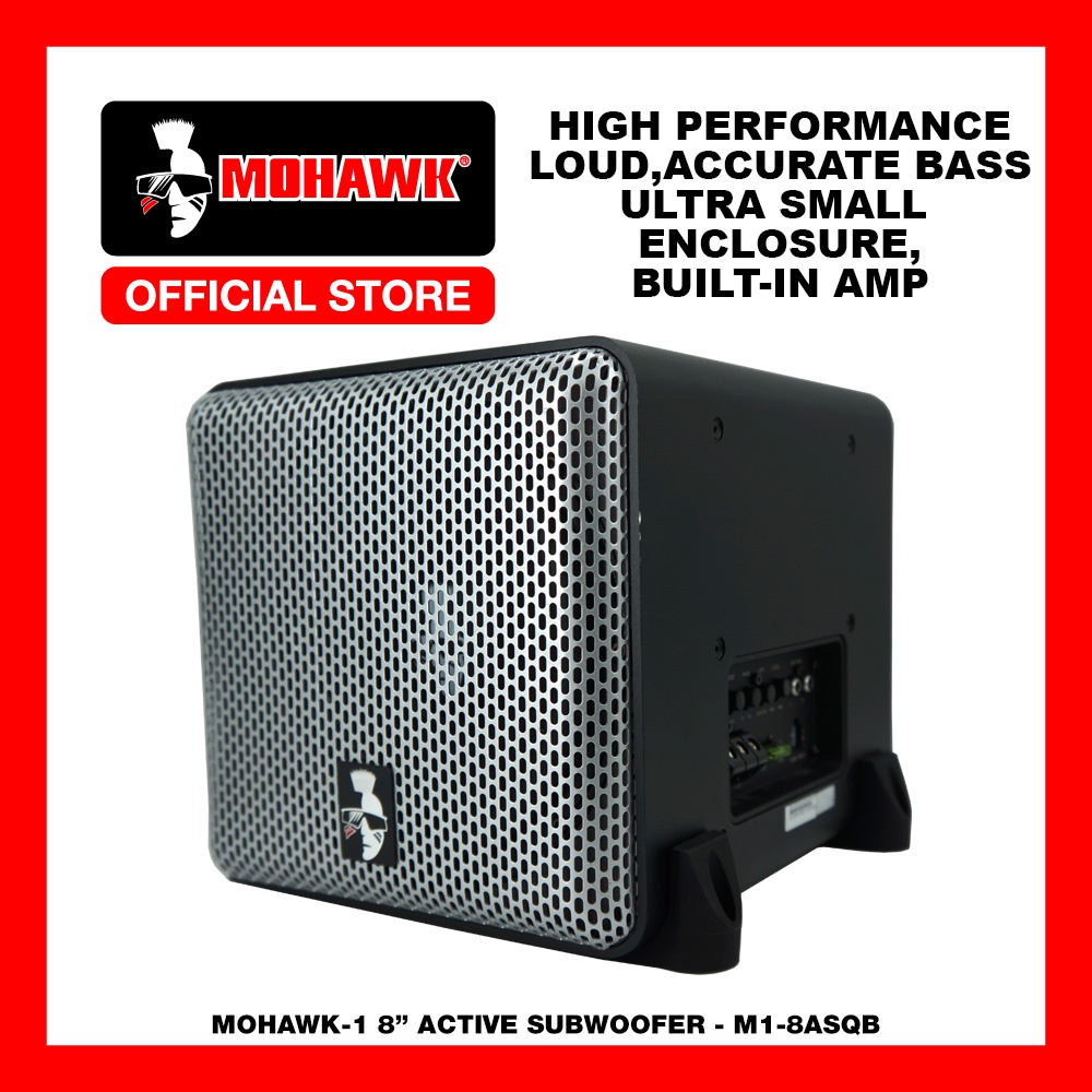 MOHAWK Car Audio 21M1-8ASQB 1-SERIES 8 inch Active Subwoofer with ...
