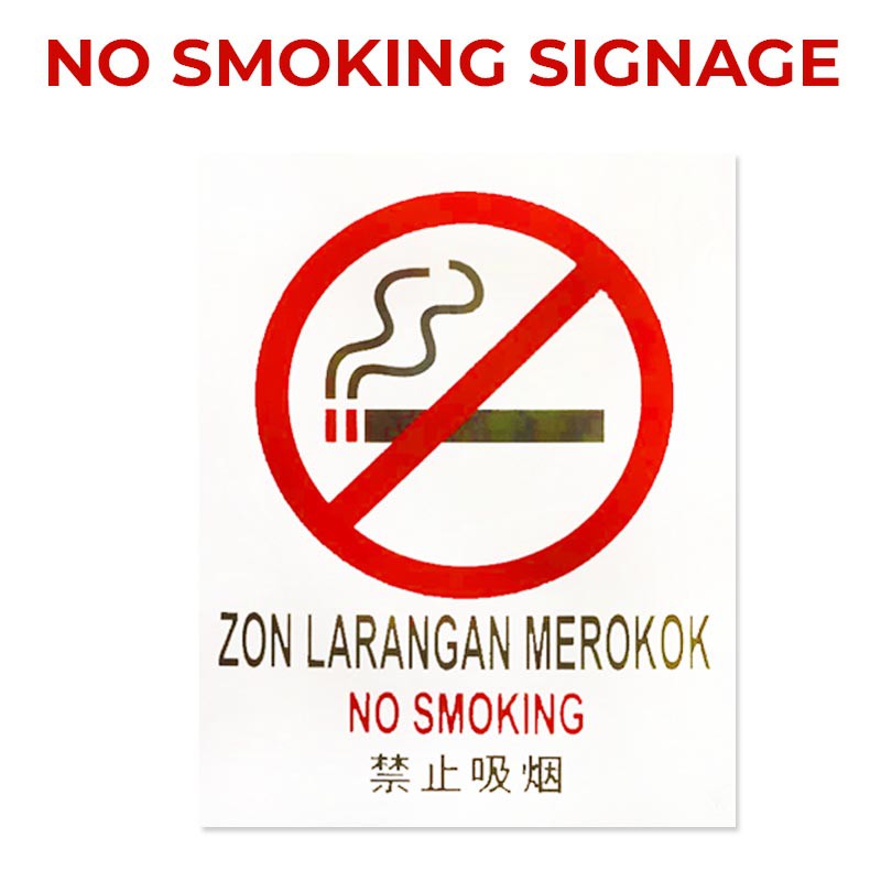 [ READY STOCK ] SOP Sticker / Precaution Signage NO SMOKING FREE Double ...
