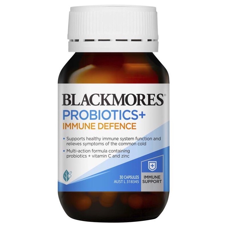 Blackmores Probiotics+ Immune Defence Gut Health Vitamin Capsules 30 Pack