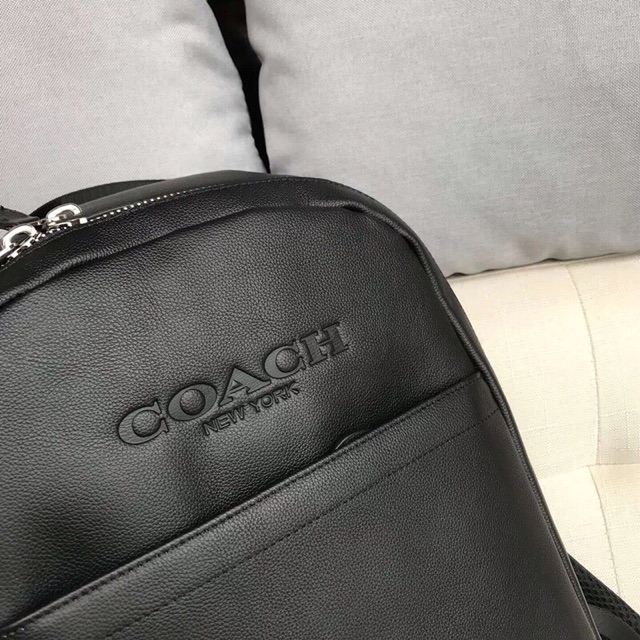 Coach Mens F54135 Charles Slim Backpack Sport Calf Leather Saddle Black Bag Beg Shopee Malaysia