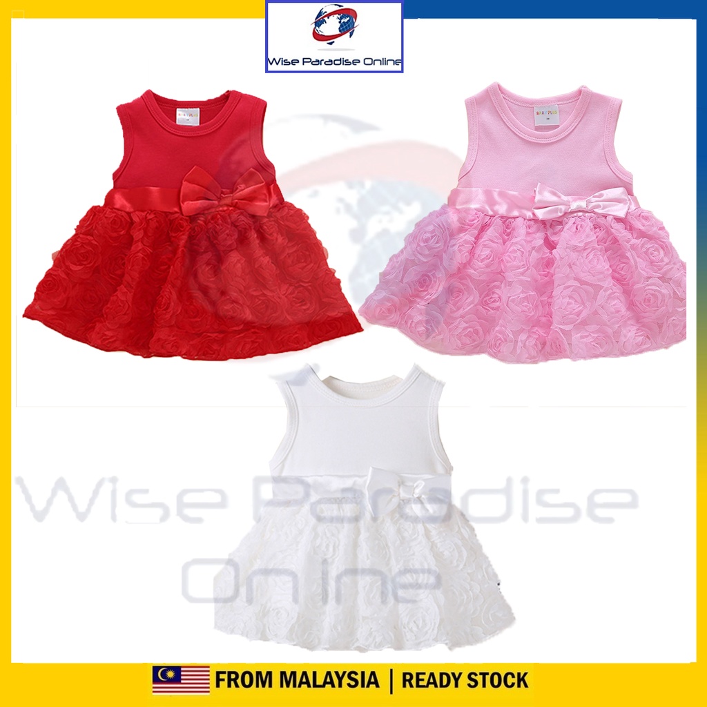 Baby Girl 3D Rose Dress full moon girl dress oneyearold dress baby