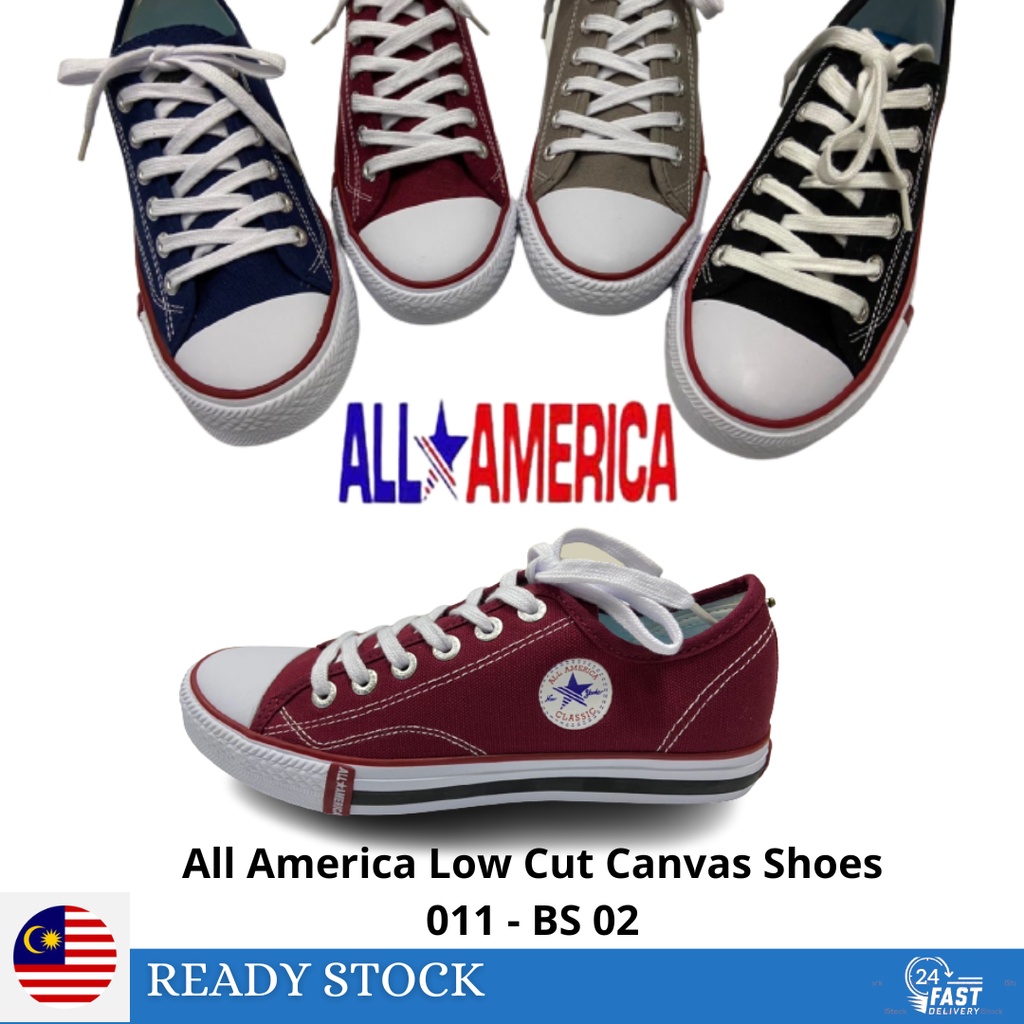 ALL AMERICA unisex low cut Canvas Shoes 011 BS 02 Fast Delivery Ready Stock Shopee Malaysia