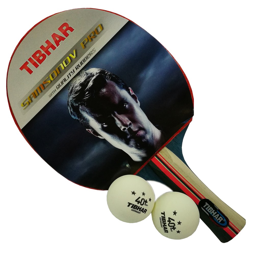 Tibhar Samsonov Pro Table Tennis / Ping Pong Bat c/w Balls Shopee