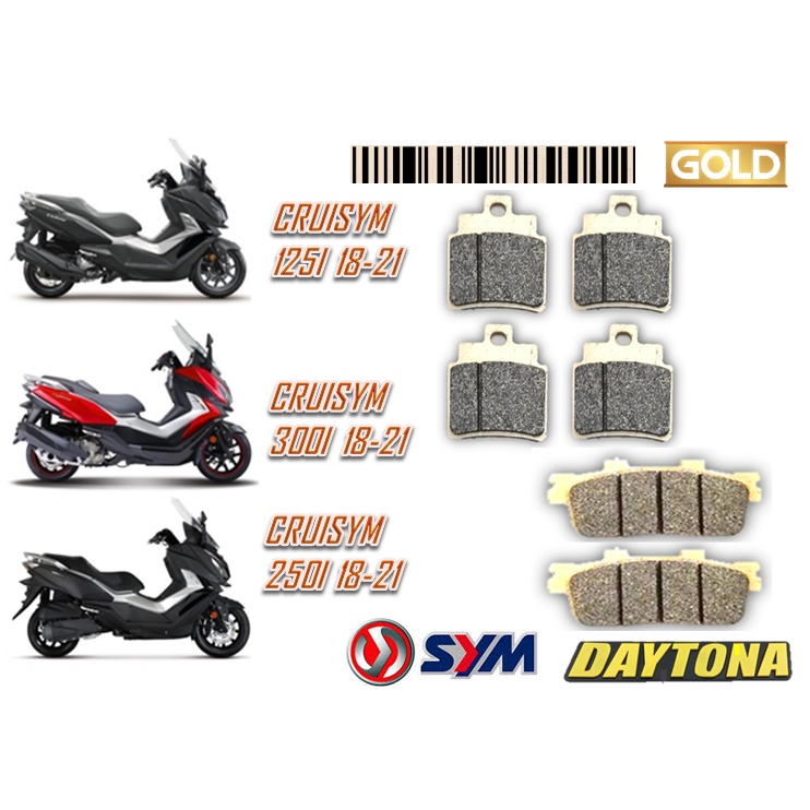 SYM DISC BRAKE PADS CRUISYM 125I 250I 300I GOLD QUALITY MOTORSPORT ...