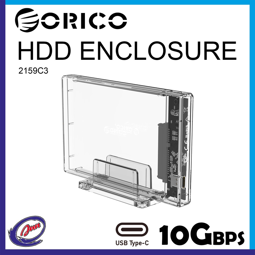 [ORICO] HDD Case inch Transparent SATA to USB Hard Disk Case Tool  Free 10Gbps 4TB UASP Type C SSD HDD Enclosure