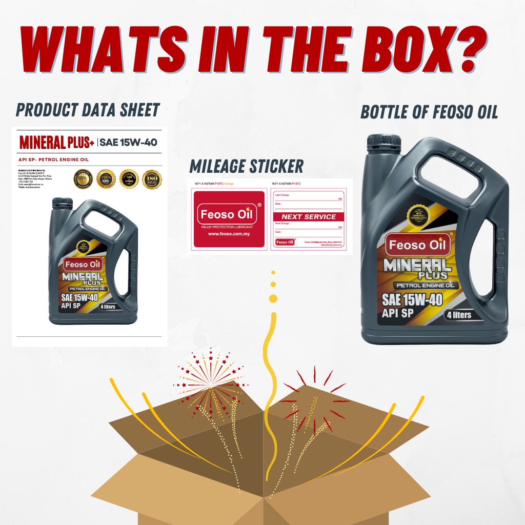 Feoso Oil Mineral Plus Engine Oil SAE 15W-40 API SP (4L) | Shopee Malaysia