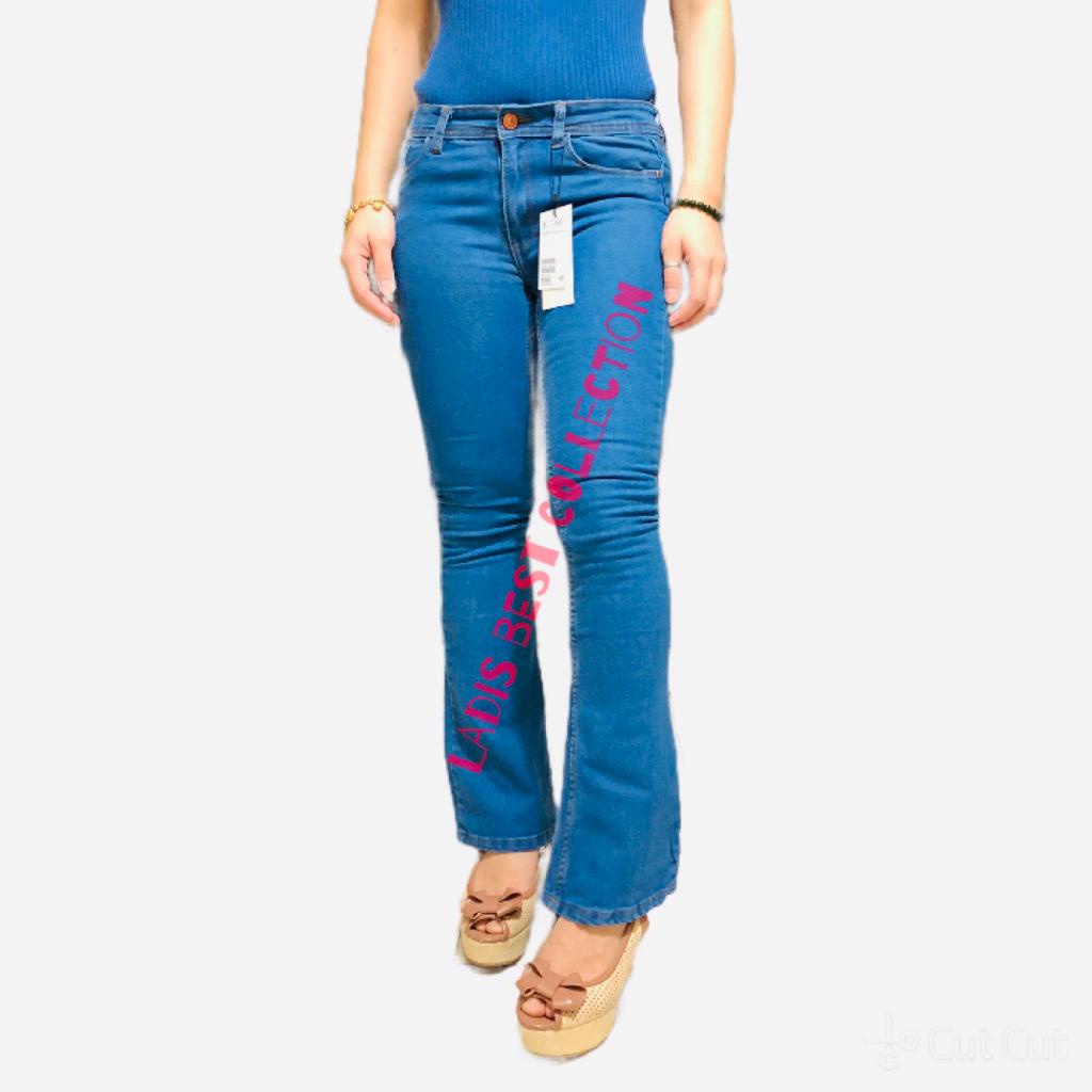 Best H&M Brand Women Skinny Flare Jeans Mid Rise Stretch Bell