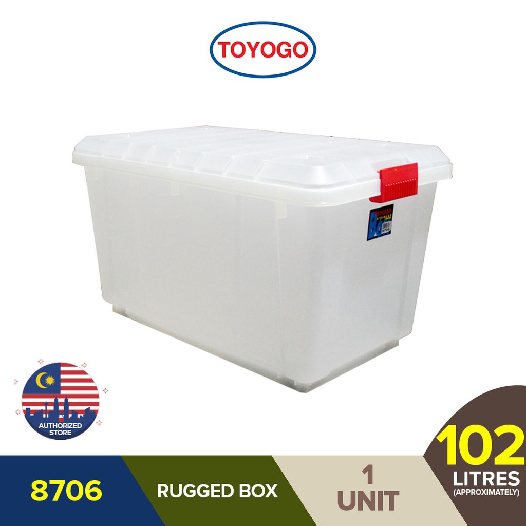 Toyogo Storage Box With Wheels Tough Large Space Plastic Container