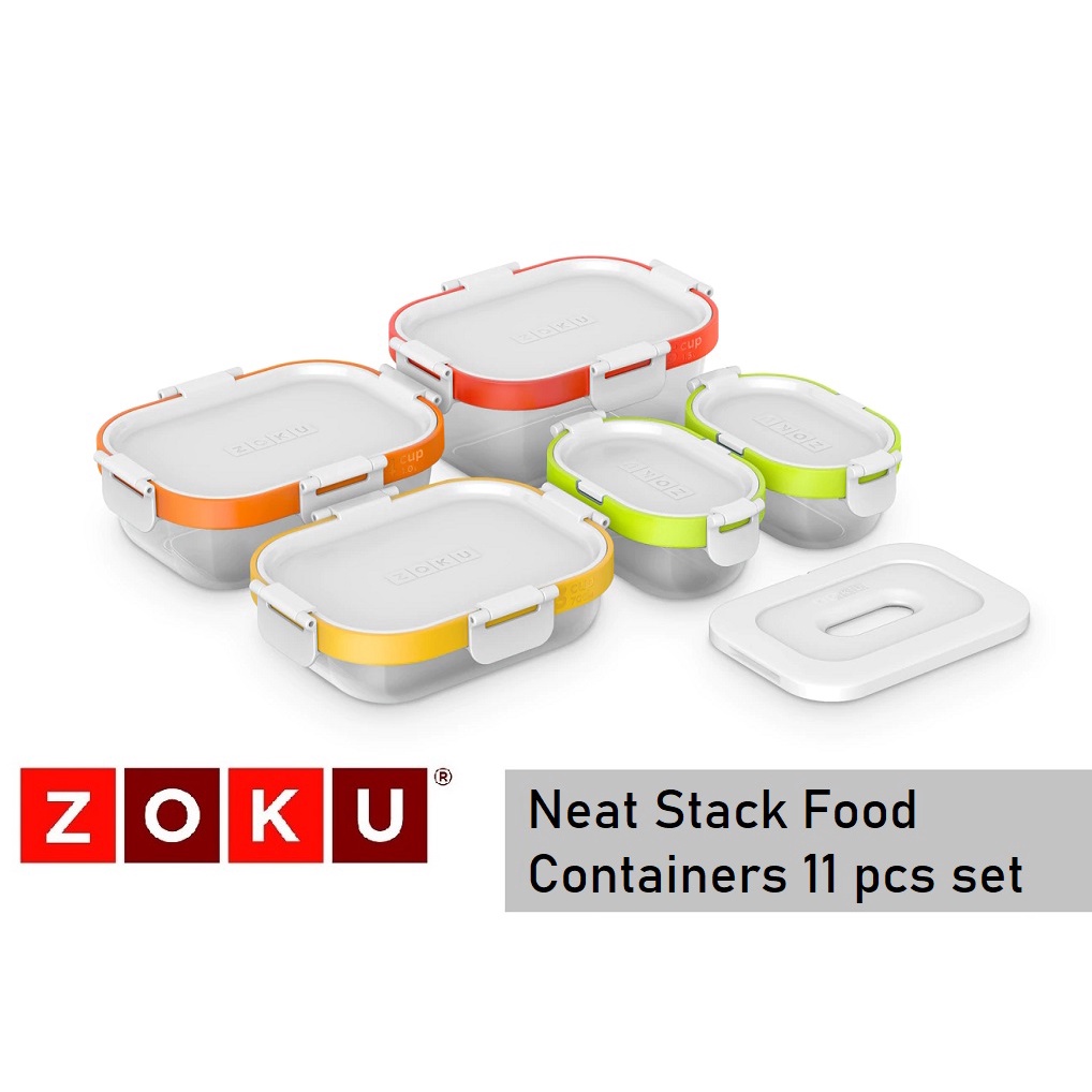Zoku Premium Neat Stack Food Containers Lunch Snack Sandwich Box 350ml