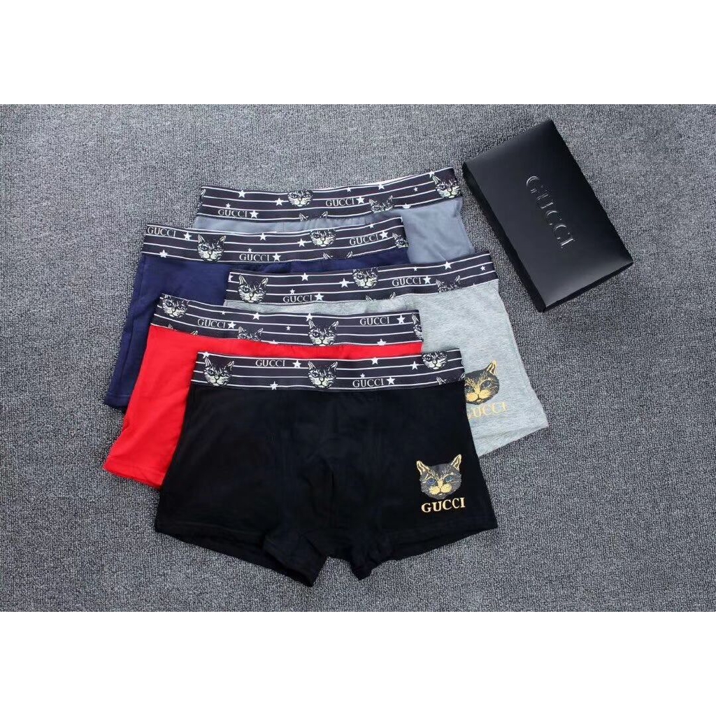 5Pcs Louis Vuitton Men's Underwear Cotton Boxers Turnks Briefs Shorts LV 01