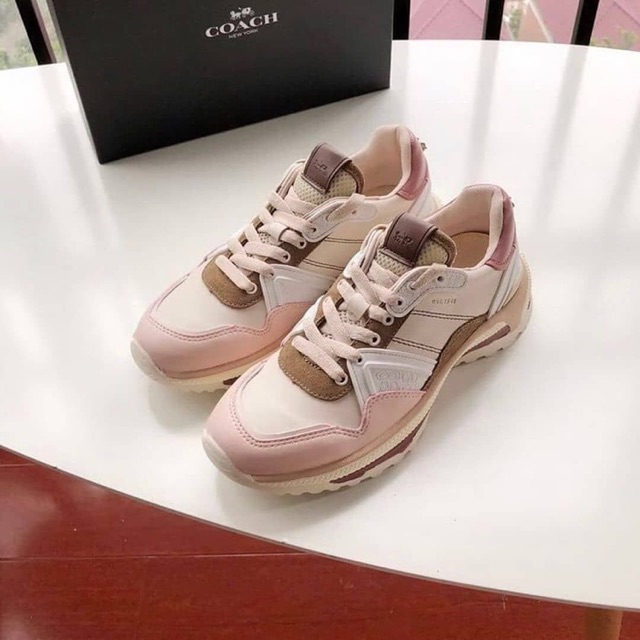 Coach pink best sale tennis shoes