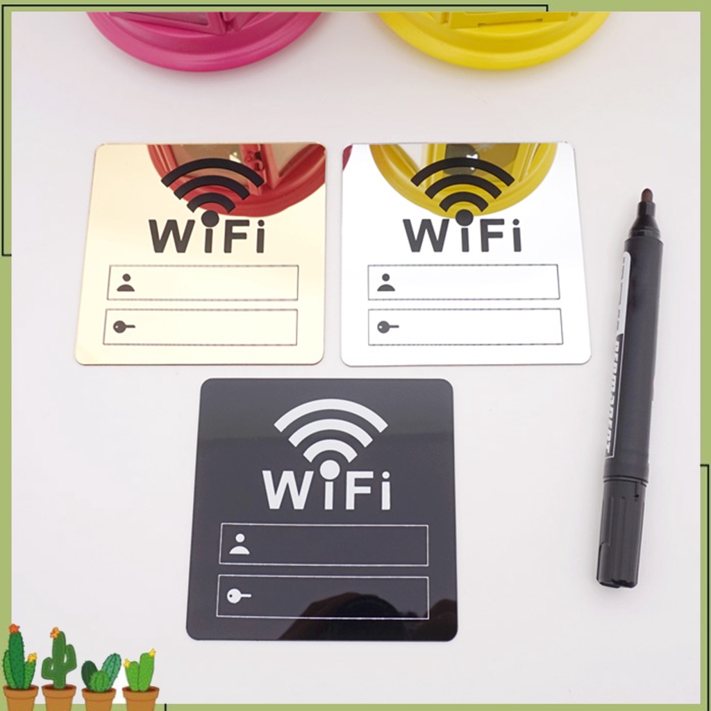 soltweter WiFi Signage Sticker Mirror Surface Account Password Acrylic ...
