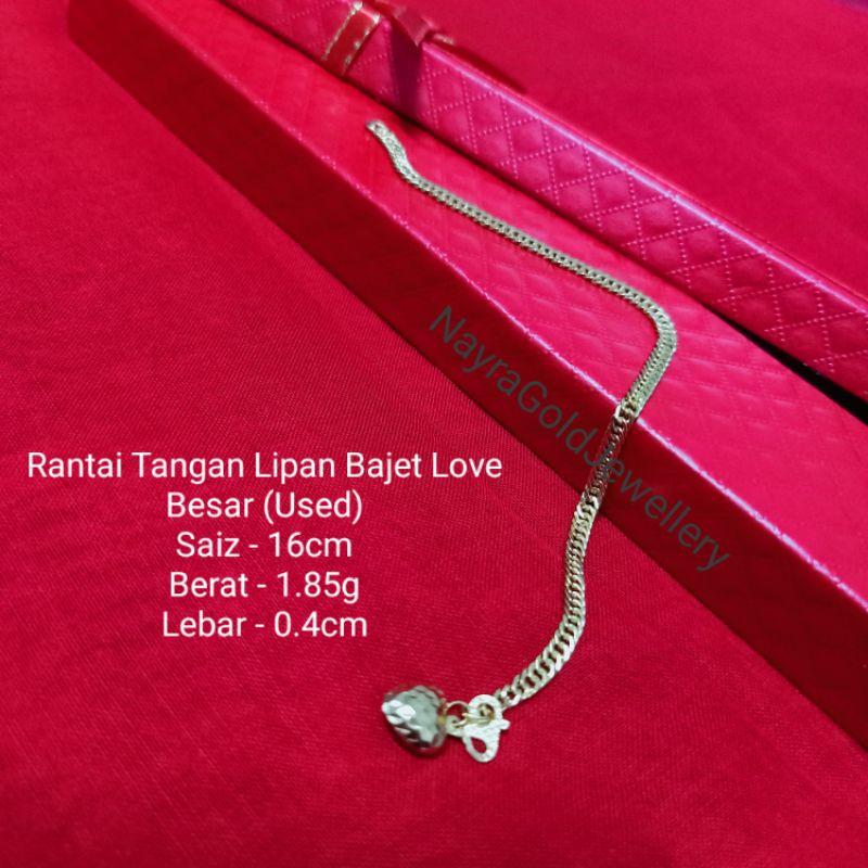 RANTAI TANGAN LIPAN BAJET LOVE GEMUK (USED) | Shopee Malaysia