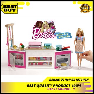 Barbie ultimate kitchen playset online with doll and accessories