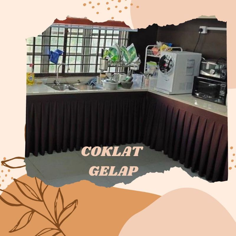 Skirting Meja Table Box Pleat Langsir Dapur Skirting Table Top