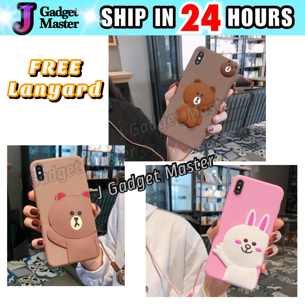 Samsung A20 A30 A50 A20s A30s A50s A21s A51 A71 A02s A03s A12 A13 Wave Bear Cute Soft Case