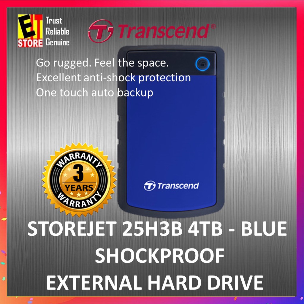 TRANSCEND STOREJET 4TB PORTABLE HARD DISK USB 3.0 25H3B -Blue / Purple ...