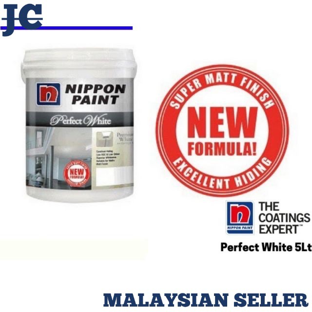5L Nippon Paint Perfect White (Interior Walls and ceiling) Shopee
