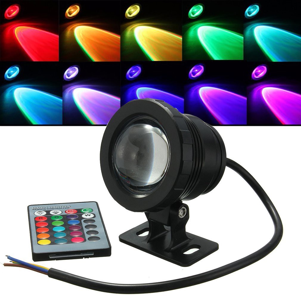 30 Cm Line 10W RGB LED Underwater Flood Light 16 Color Changing Waterproof Outdoor Pond Fountain Light Submersible Led Dimmable Spotlight Silverrgb I128861190 S1046008771