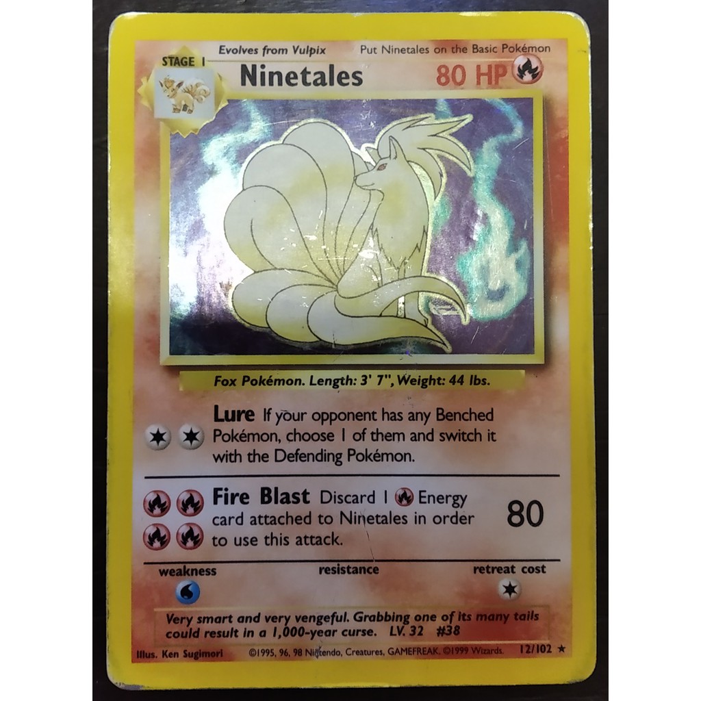 Holo Ninetails Pokemon Base set. shops Includes Vulpix