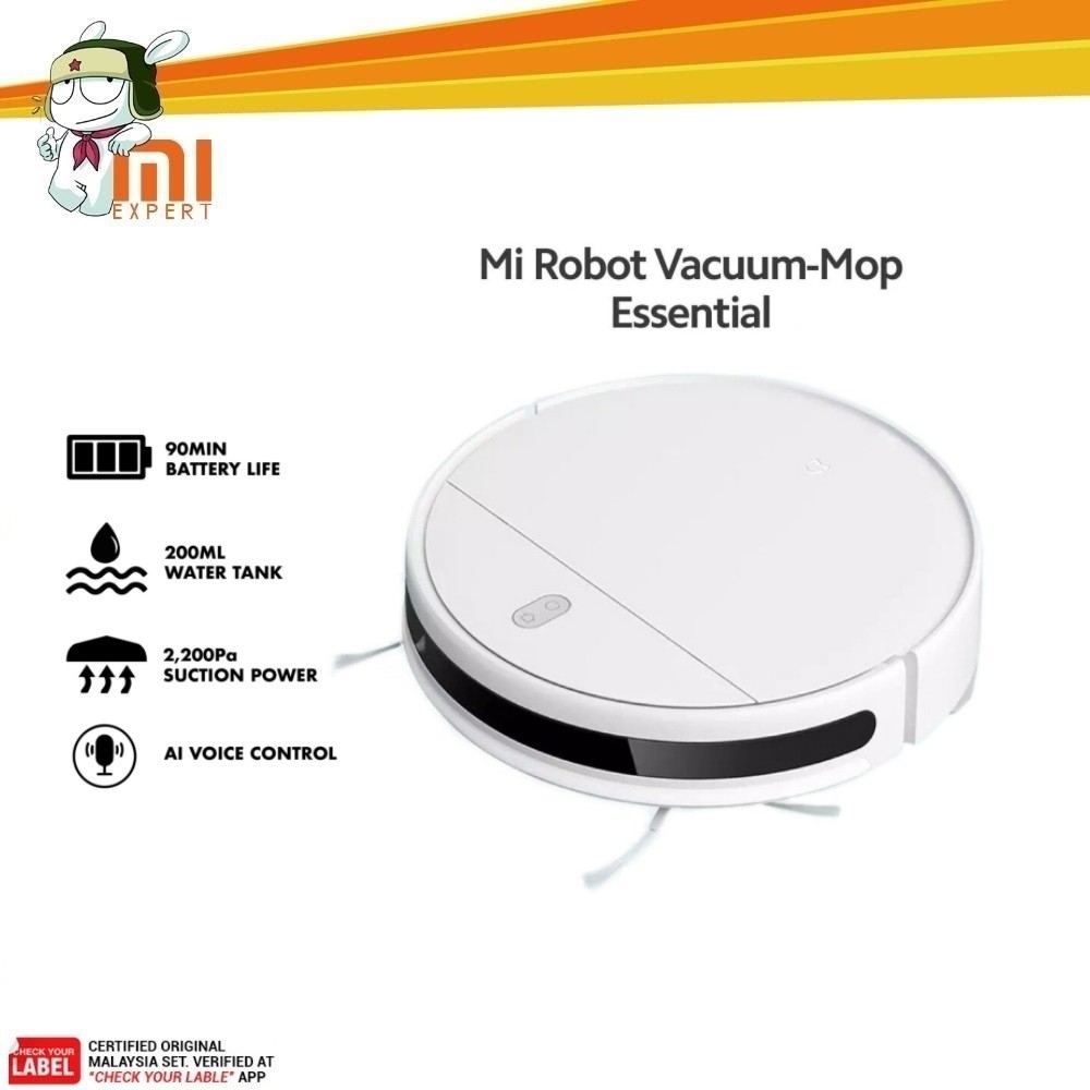 [𝐁𝐔𝐘 𝐖𝐈𝐓𝐇 𝟏𝟎𝟎 𝐀𝐒𝐒𝐔𝐑𝐀𝐍𝐂𝐄 Original] Robot Vacuum Cleaner Mi Robot Vacuum Mop Essential G1