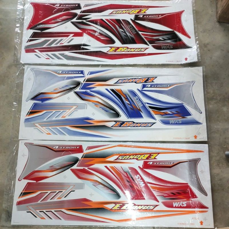 Stiker sticker body stripe cover set (1) sym ebonus e bonus | Shopee ...