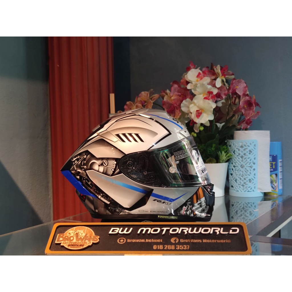 FULLFACE HELMET / SHOEI X-14 SPIRIT III YAMAHA R1M SILVER | Shopee Malaysia