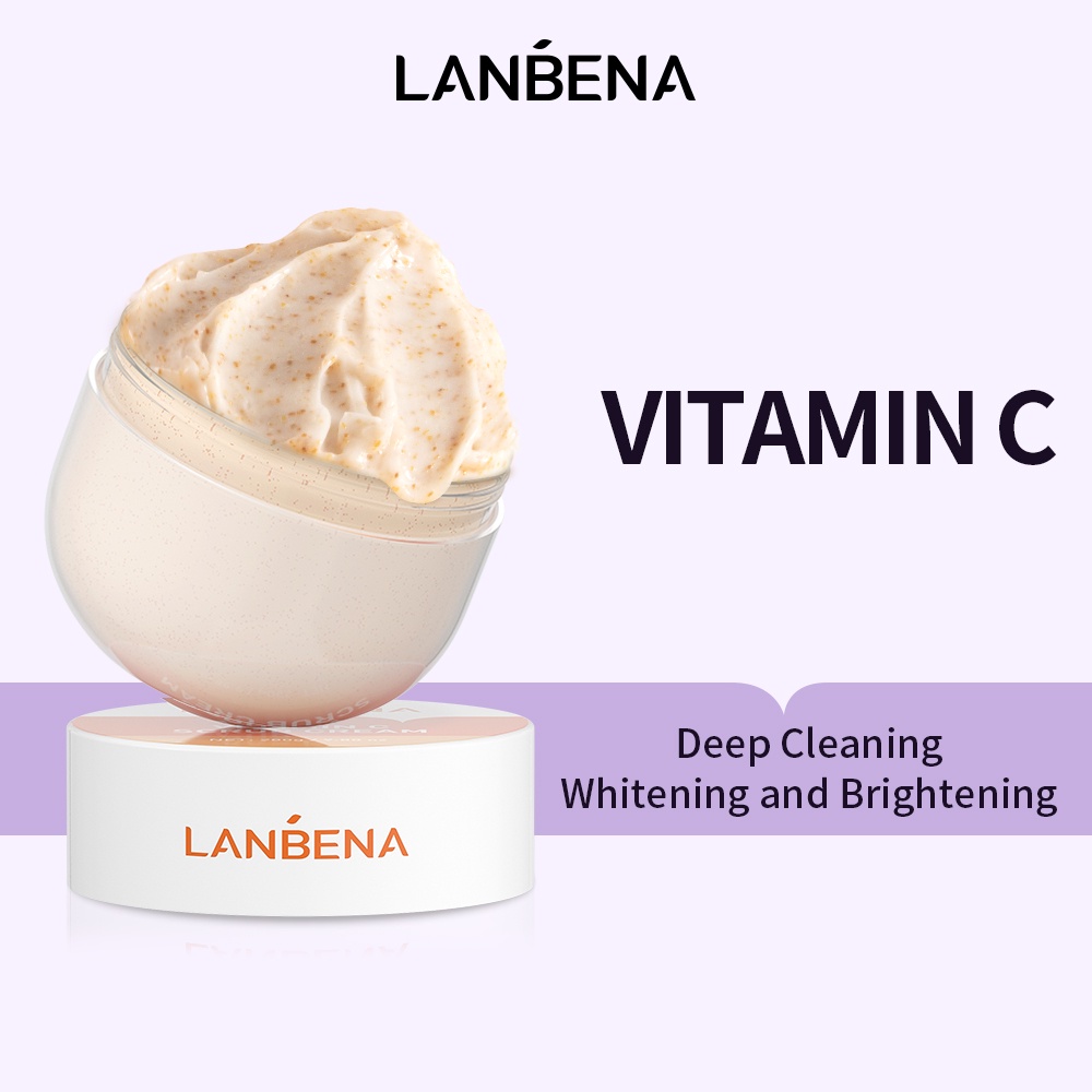 LANBENA Vitamin C Body Scrub Cream /Whitening Bath Cleanser /Exfoliating Moisturizer /Brighten