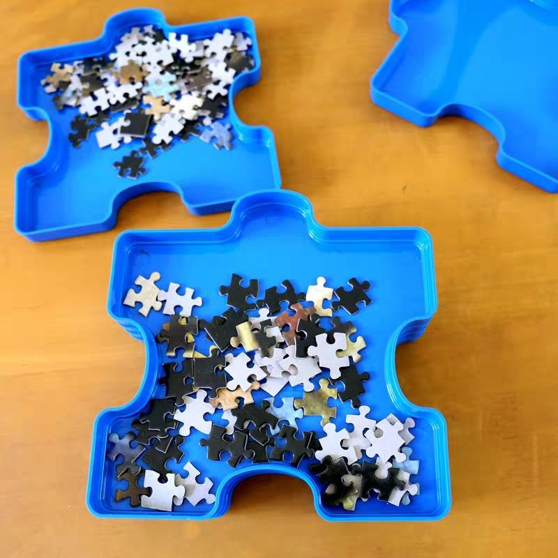 6pcs Jigsaw Puzzle Sorting Trays Stackable Tray Puzzle Sorter