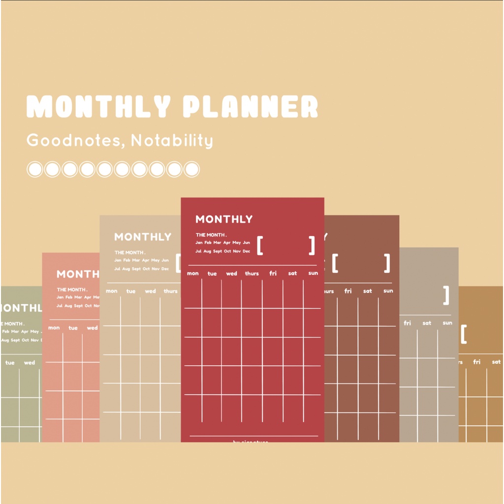 GoodNotes / Notability / Digital Stickers Post It Monthly Planner