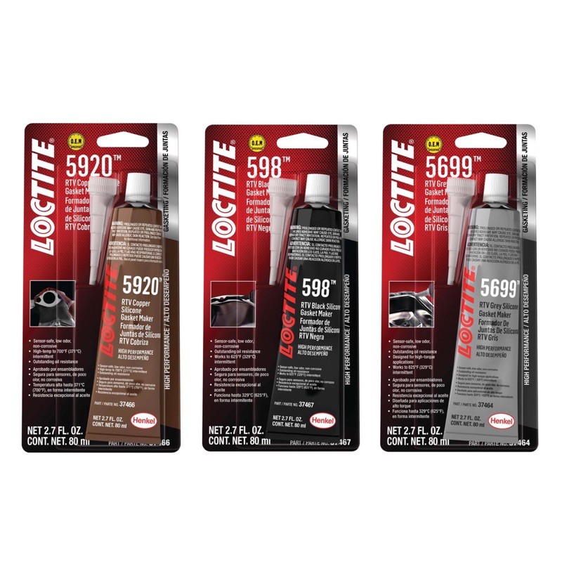 Loctite SI 5699 (Grey) 598 (Black) 5920 (Copper) Gasket Sealant 80ml