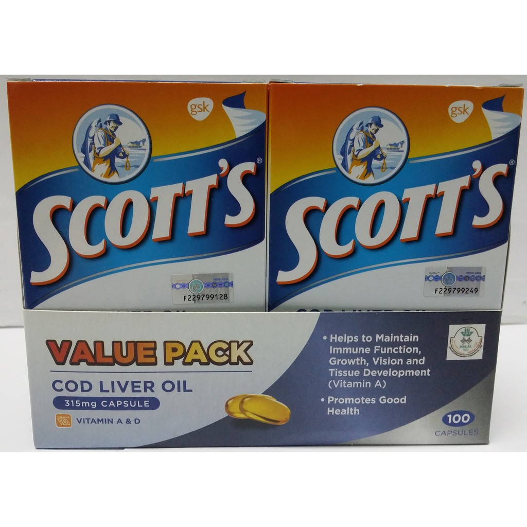 Scott's Cod Liver Oil Capsules (100's / 100'sx2) [Exp: 04/2022 ...