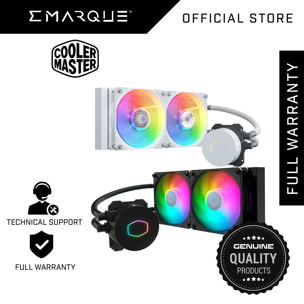 // Cooler Master MasterLiquid ML240L V2 ARGB Black / White Edition PC Liquid Cooler