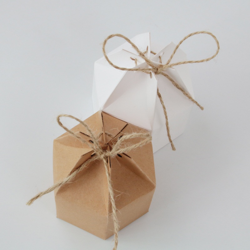 50pcs Yurt Shape Kraft Paper Box Cake Cookie Chocolate Food Packaging ...
