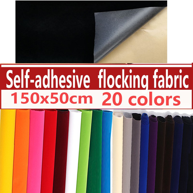 Self Adhesive Velvet Flocking Sheet Red Soft Velvet Drawer Liner for  Jewelry Drawer Craft Fabric