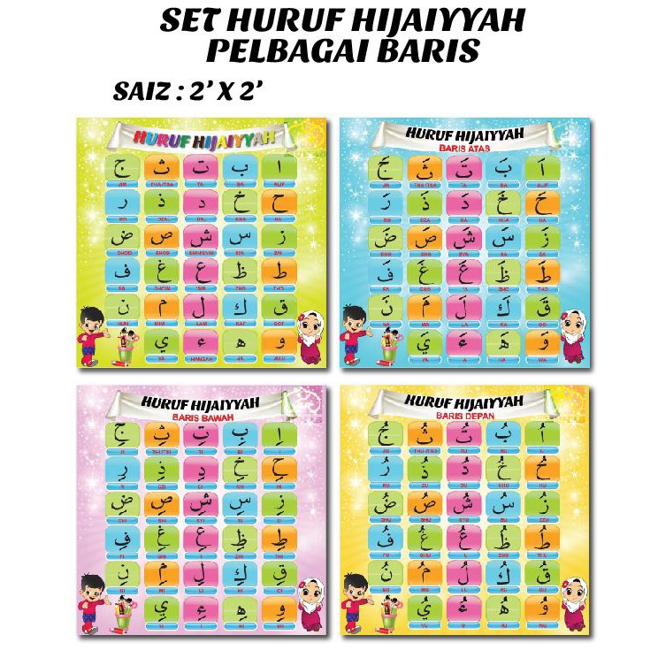 SET POSTER KANVES HURUF HIJAIYYAH PELBAGAI BARIS(4 keping) | Shopee