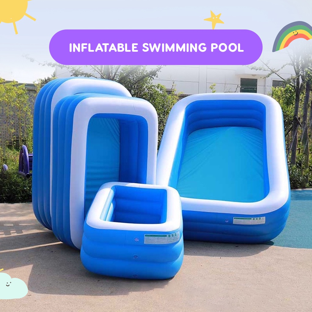 3 Layers Inflatable Swimming Pool Indoor Outdoor Pool Water | Kolam ...